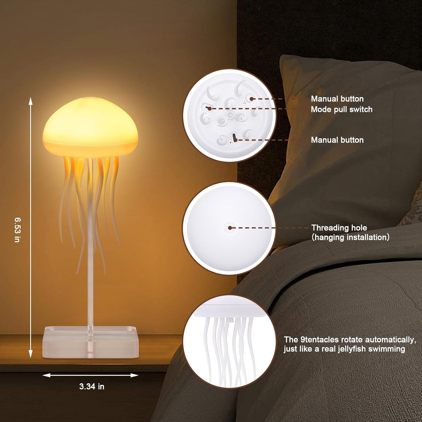 Rebolet| Quallen LED-Lampe für Ambientebeleuchtung