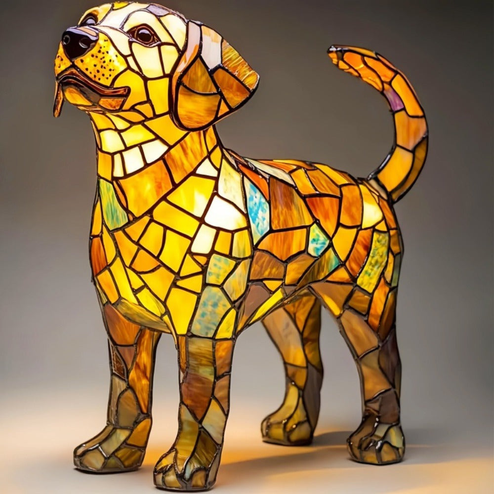 Rebolet | Hundelampe Golden Labrador – Elegante LED-Gartenlampe mit Tiermotiv