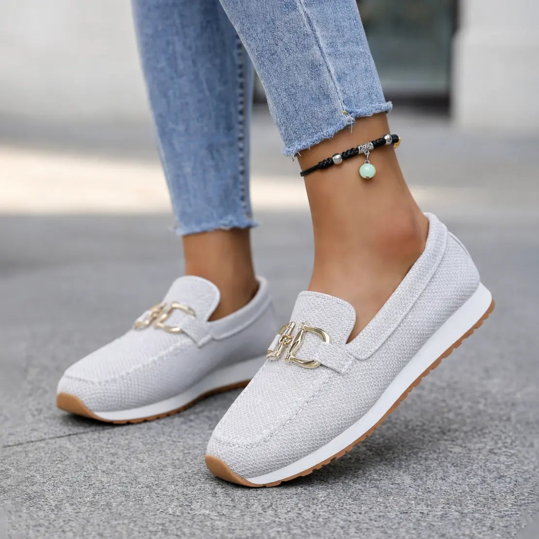 Damen-Komfort-Loafer in weiter Passform
