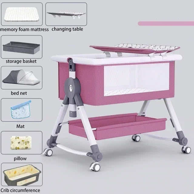 Rebolet | Nuvella – Verstellbares Babybett klappbar & sicher – Zuhause & unterwegs