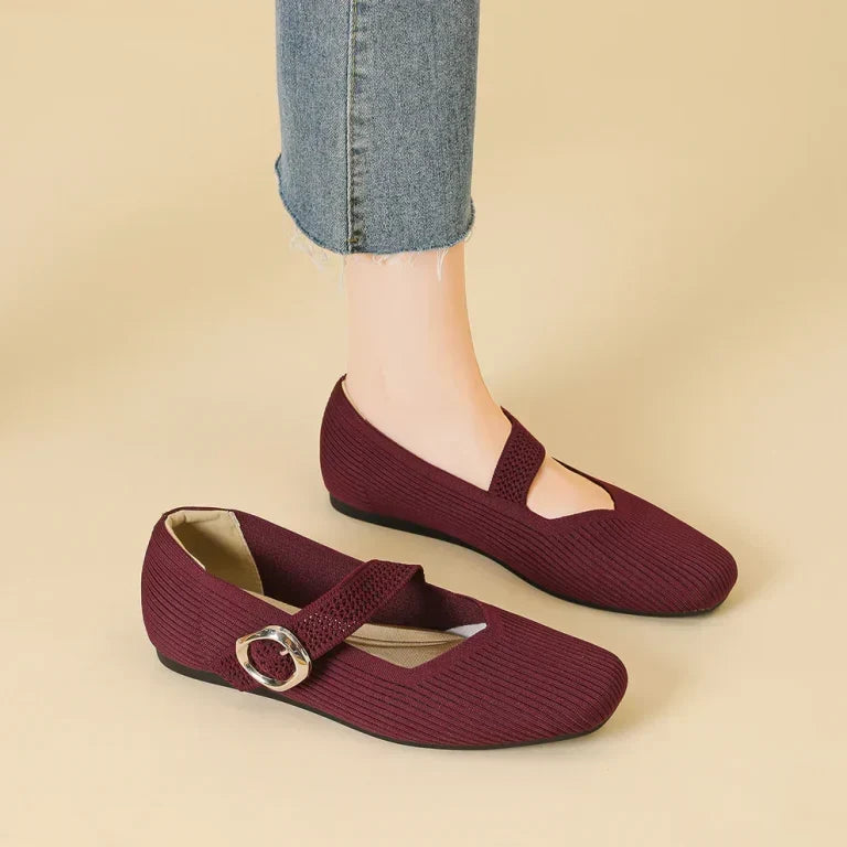 Damen-Mary-Jane-Ballerinas atmungsaktiv