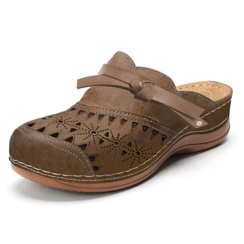 Damen Clogs mit Schleifendetail und Cutout-Design, Slip-On