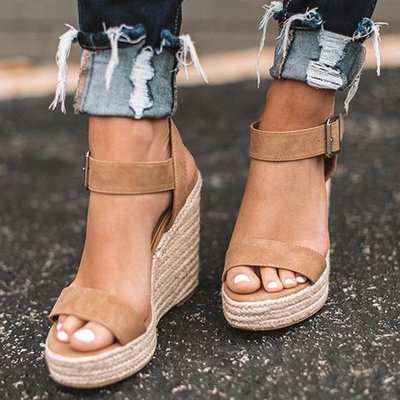 Damen-Komfortsandalen mit leicht erhöhter Sohle