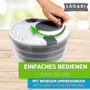 Salatschleuder | Salad Spinner 4 Liter | Lacari ORIGINAL Salatschleuder mit Deckel | Salatschleuder Groß | Eisbergsalat Siebeinsatz | Salatschleuder mit Ebook | Salat Schleuder Neue Gen. 2023