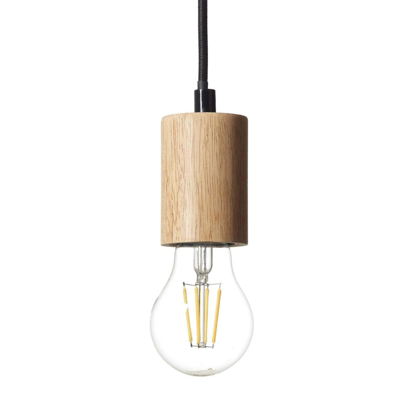 Brilliant Lampe Jenji Pendelleuchte 3flg holz hell/schwarz | 3x A60, E27, 40W, geeignet für Normallampen (nicht enthalten) | In der Höhe durch Umwickeln einstellbar