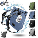 MIVELO Fahrradtasche für Gepäckträger - 3in1 Gepäckträgertasche Rucksack Umhängetasche - 100% wasserdicht und PVC-frei - mit herausnehmbarer Laptoptasche (Jeansblau)