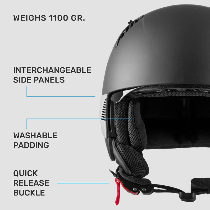 WESTT Rover Jet-Helm I Ersatzvisier I Visier für Motorradhelm I Helm-Visier I Motorrad-Visier I Retro-Helm I Mopedhelm I Roller-Helm I ECE zertifiziert I Einheitsgröße für das Model W-009