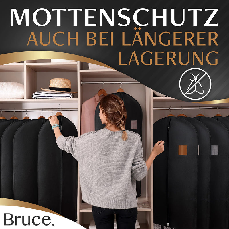 Bruce.® Premium Kleidersack | 152 x 60 cm | Hochwertige Kleiderhülle für Anzug, Jacke und Kleid | Atmungsaktive Anzugtasche für Reisen und Aufbewahrung