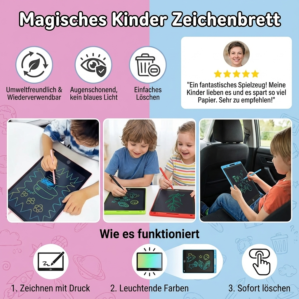 Rebolet | Magisches Kinder Zeichenbrett Lernspiel