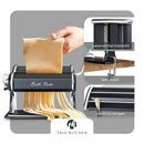 TRUE KITCHEN® Nudelmaschine manuell Bella Pasta schwarz [PASTA MASCHINE] Pasta maker für Lasagne, Ravioli, Spaghetti und Tagliatelle I Komplett aus Edelstahl mit Metallgriff