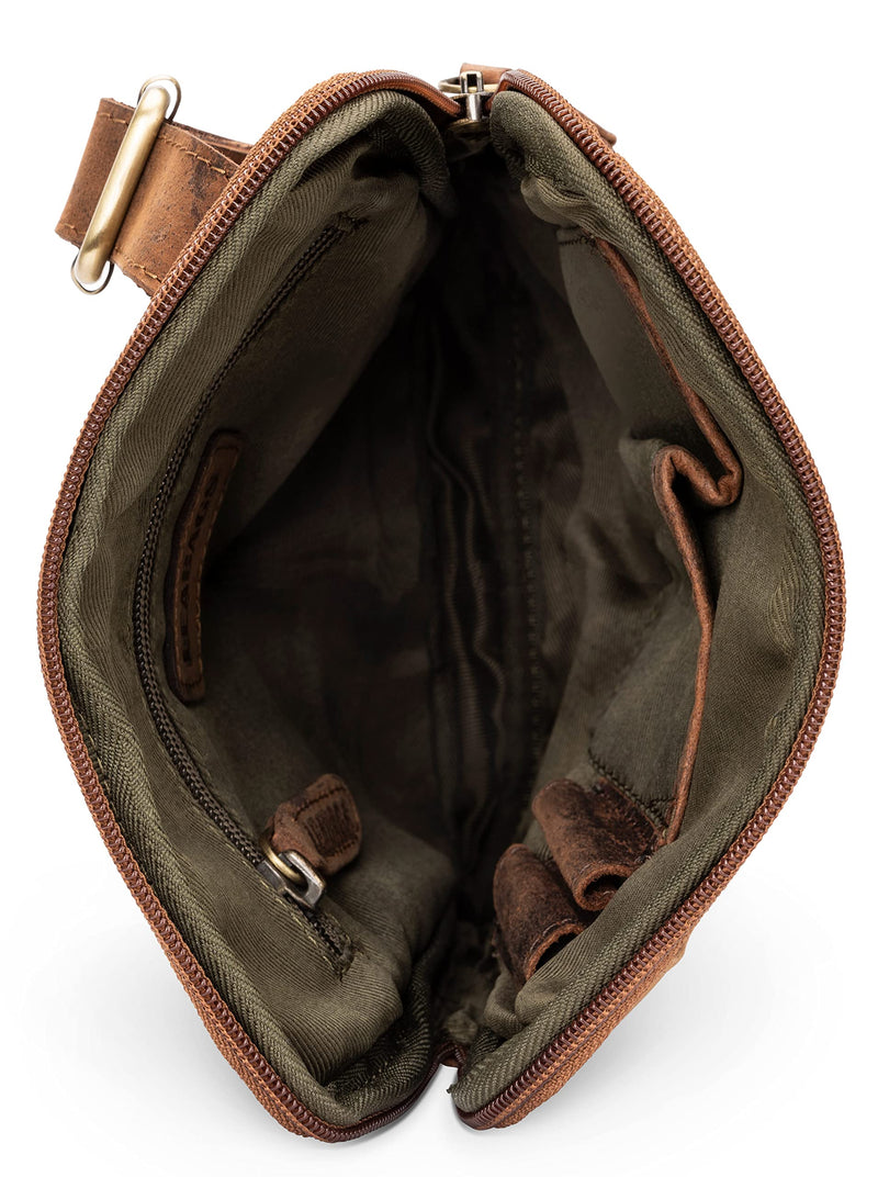 LEABAGS Leder Umhängetasche Herren & Damen I Messenger Bag mit Schultergurt I Schultertasche I Arbeitstasche I Tragetasche I Handtasche I Echtleder Tasche I Nature Schwarz