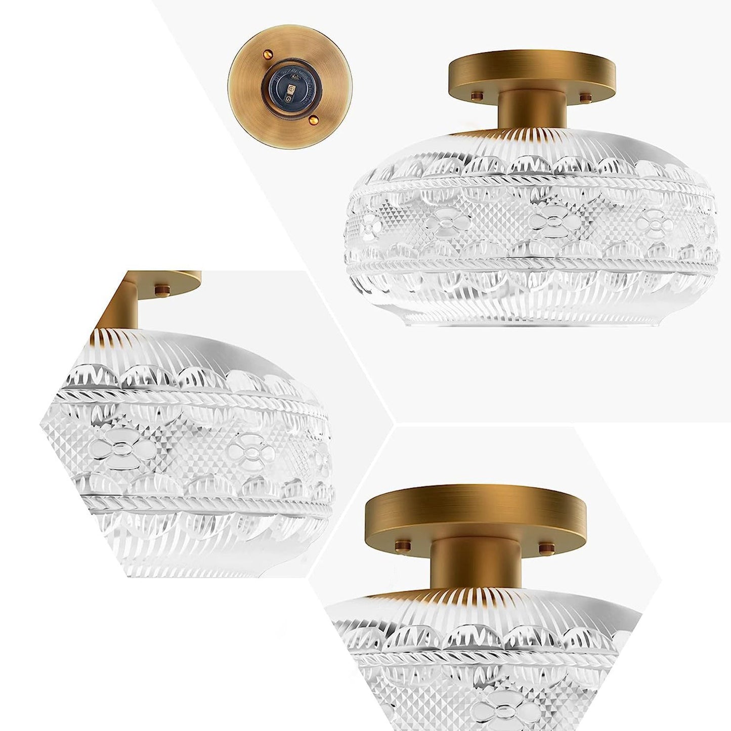 Rebolet| LustraTex Deckenleuchte | Industrielles Design aus strukturiertem Glas