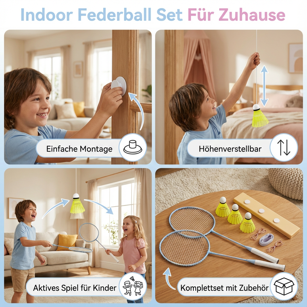 Rebolet | Indoor Federball Set für Zuhause