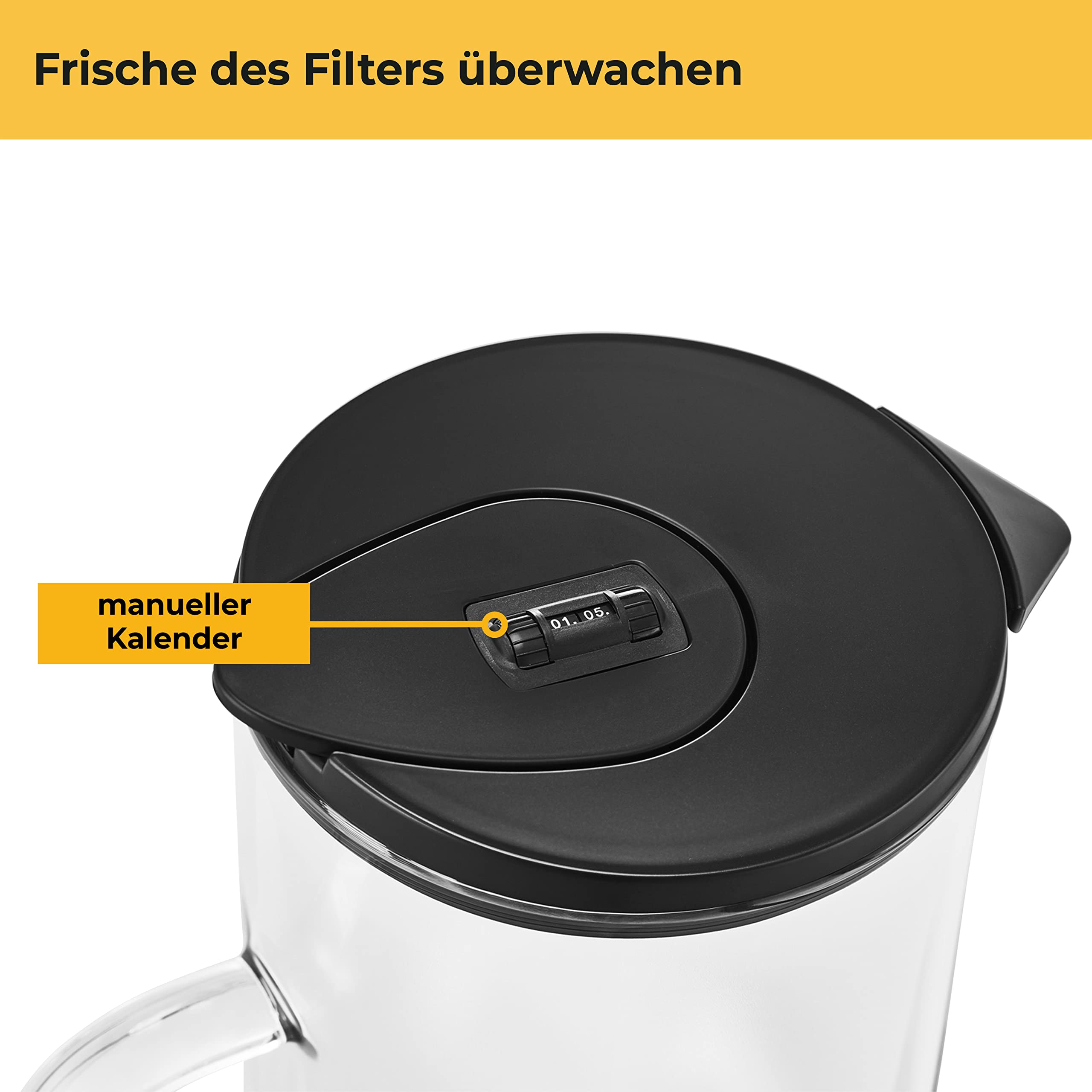 SILBERTHAL Wasserfilter Glas Karaffe 2,7 Liter - Kompatibel mit Maxtra - Reduziert Kalk und Chlor im Trinkwasser