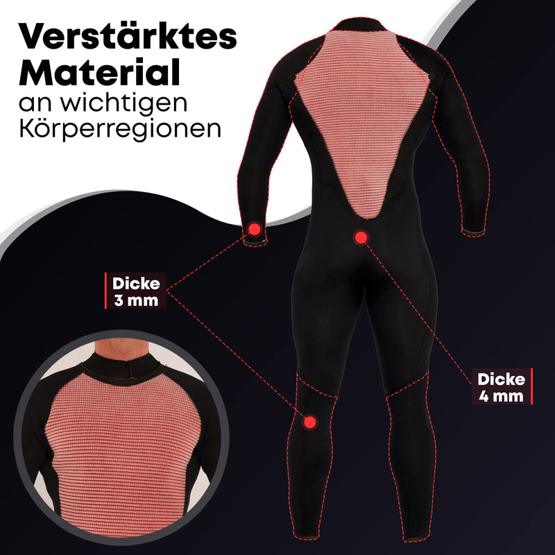 T´SUITS Neoprenanzug Herren [4/3mm, Lang, Speedstar] Tauchanzug, Schwimmen, Surfen, Tauchen, Wasserski | Jetzt Größe Wählen (XXL, Schwarz/Weiß)