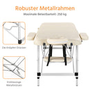 Yaheetech Massageliege Massagebett Klappbar Therapieliege Massagetisch 3 Zonen Ergonomischer Massagebank mit Kopfstütze und Armlehnen, 70 cm Breit, Cremeweiß