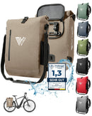 MIVELO - 3 in 1 Fahrradtasche - Rucksack - Schultertasche wasserdicht 100% PVC frei, mit Laptopfach und Schloss, für Fahrrad Gepäckträger 1 STK (Sand-beige, 20L)