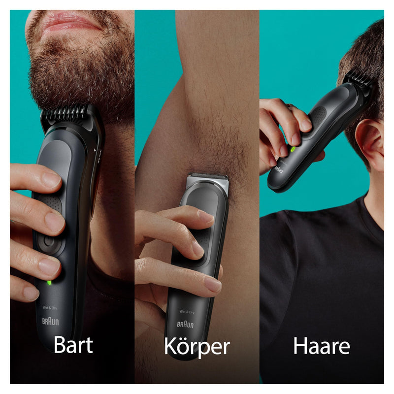 Braun Series 7 All-In-One Bartpflege Bodygroomer Set, 17-in-1 Barttrimmer, Trimmer/Haarschneider Herren, Haarschneidemaschine, wasserdicht, 100 Min. kabellose Laufzeit, Geschenk Mann, MGK7491