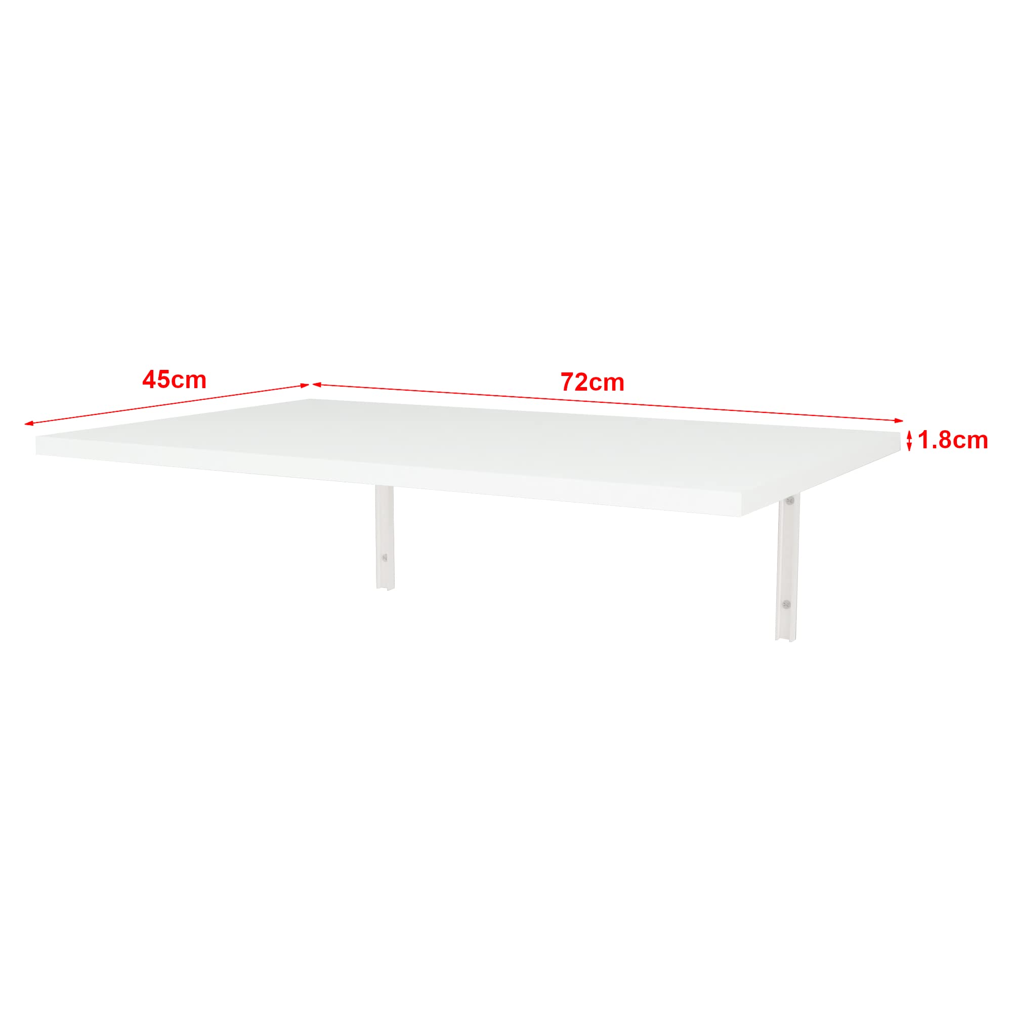 [en.casa] Wandklapptisch Klepp 72x45cm Klappbarer Esstisch Bartisch platzsparend Küchentisch zur Wandmontage Mehrzwecktisch Weiß