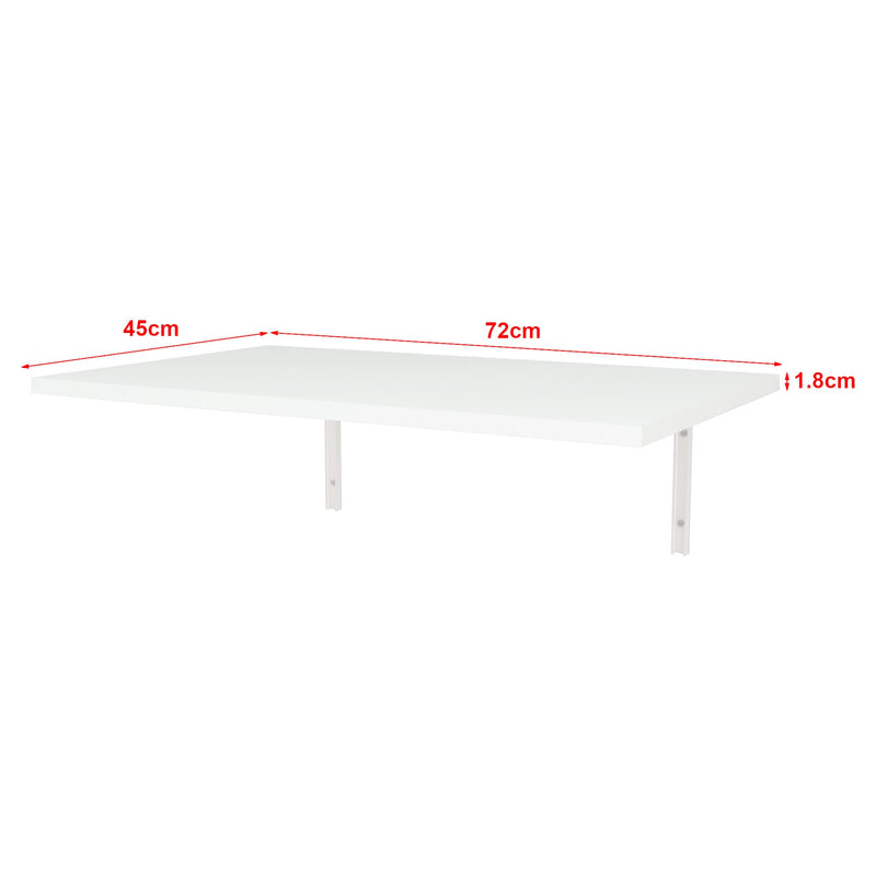 [en.casa] Wandklapptisch Klepp 72x45cm Klappbarer Esstisch Bartisch platzsparend Küchentisch zur Wandmontage Mehrzwecktisch Weiß