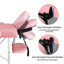 Yaheetech Mobile Aluminium Massageliege Höhenverstellbar 2-Zonen Massagebett mit Kopfstütze & Armlehnen & Tasche, Hellrosa