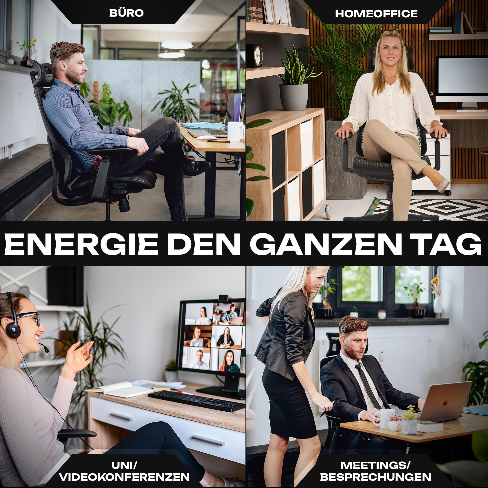 VALKENSTOL M5 Bürostuhl Ergonomisch - Höhenverstellbare Rückenlehne, Mesh-Sitz - Ergonomischer Bürostuhl Schreibtischstuhl Office Chair Bürostühle