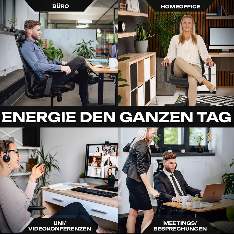 VALKENSTOL M5 Ergonomischer Bürostuhl [Höhenverstellbare Rückenlehne, Einstellbare Sitztiefe, Mesh-Sitz] Chefsessel Bürostuhl Ergonomisch Schreibtischstuhl Ergonomic Office Chair Ergonomic Bürostühle