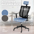 SIT RELAXEDie Beste Rückenlehne Schreibtischstuhl ergonomischer Bürostuhl zum Arbeiten extrem bequem & flexibel der perfekte Office Chair für Zuhause PC Stuhl fürs Arbeitszimmer in Top Qualität