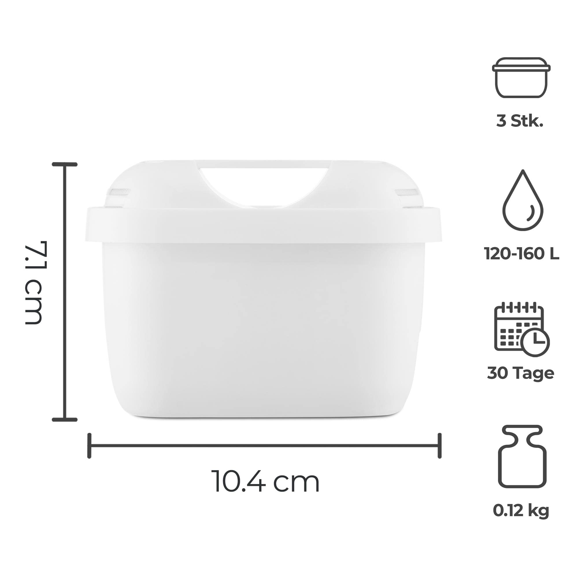 SILBERTHAL Wasserfilter Kartuschen - Reduziert Kalk, Chlor und Verunreinigungen - Filterkartuschen kompatibel mit Brita Maxtra und SILBERTHAL Filterkannen - 1er Pack