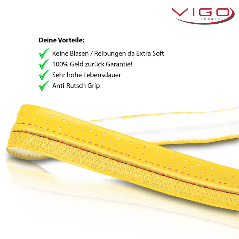 VIGO SPORTS selbstklebendes Griffband mit luftdurchlässiger Perforierung für idealen Grip bei schwitzenden Händen I Griffband Tennisschläger für einfache Montage I für Tennis, Badminton und Squash