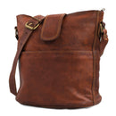 Leather Lane 'Nicola' Umhängetasche Echtes Leder Shopper für Damen Vintage Look Handtasche Beutel Tasche Schultertasche Multitasche Naturleder, M Braun