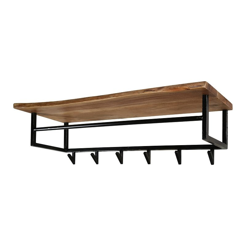 Rubjerg Design Garderobe Edge 6 Haken mit Hutablage Akazie massiv natur