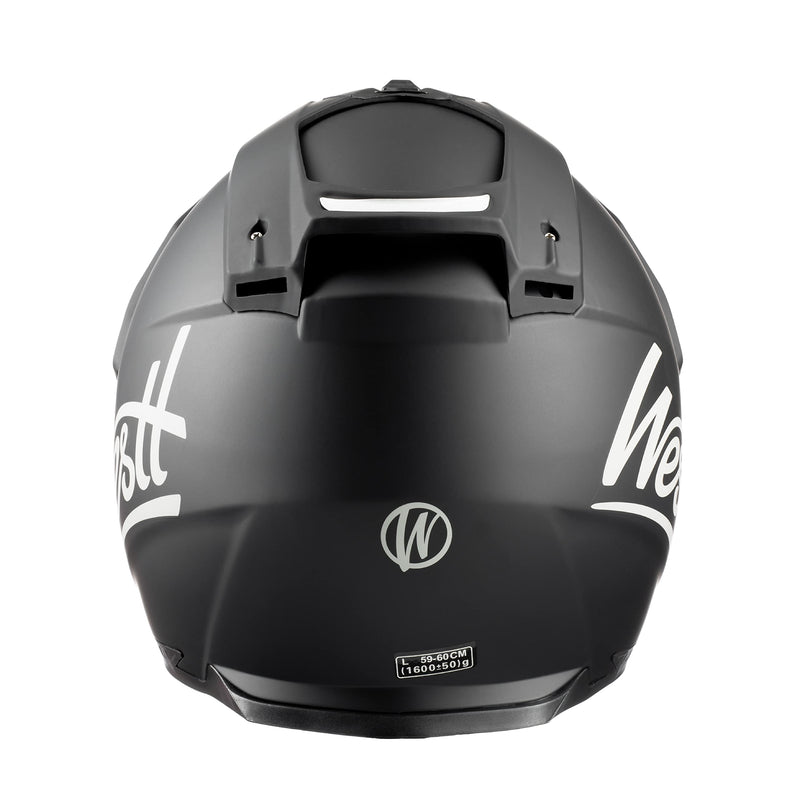 WESTT Cross X Motorrad-Helm I Motocross-Helm I Motorradhelm schwarz-matt I Motocross-Helm mit Visier I Cross-Helm-Herren I Fullface-Helm I MTB-Helm I Quad-Helm I ECE Zertifiziert I Größe M