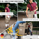 MIVELO 2in1 Fahrradtasche Gepäckträgertasche wasserdicht 100% PVC frei + Laptopfach – Fahrrad Tasche für Gepäckträger 1 STK Sand-beige