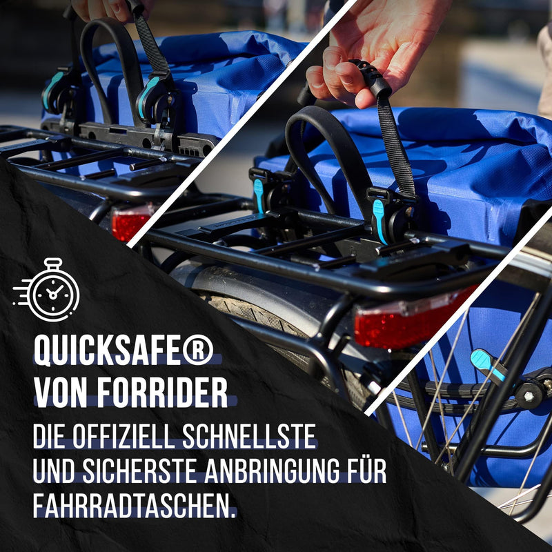 Forrider Fahrradtaschen für Gepäckträger Wasserdicht Reflektierend | Gepäckträgertaschen 25L | Sattel Tasche fürs Fahrrad zum Einkaufen