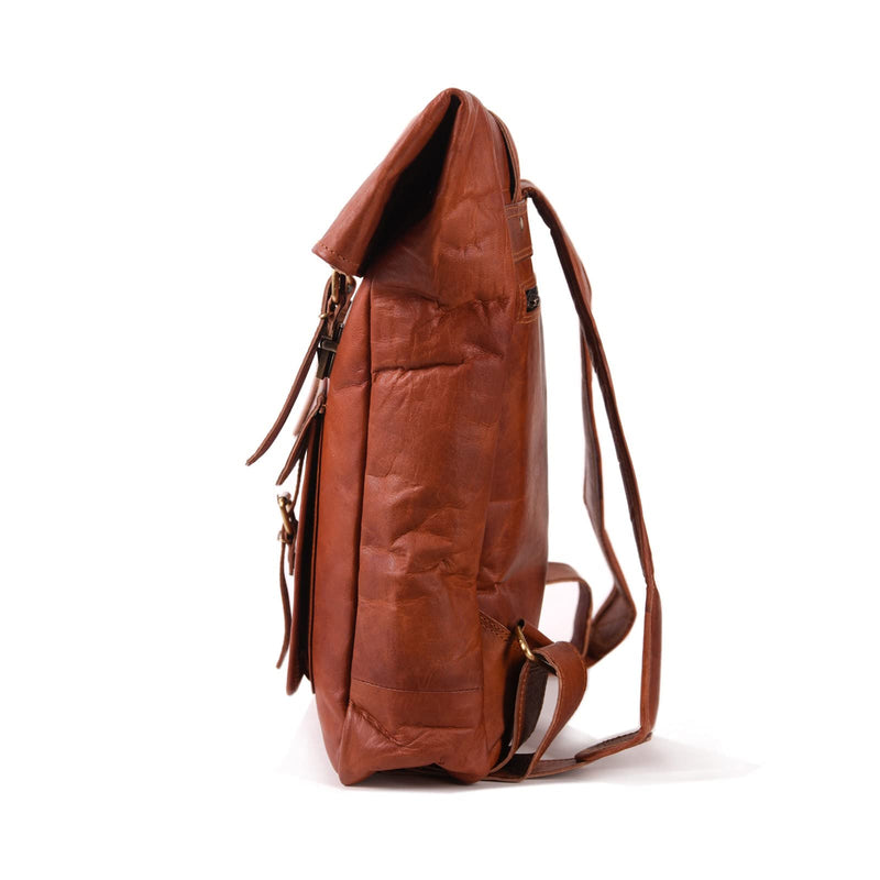 Leather Lane 'Ricardo' Rucksack Echtes Leder Vintage Roll Top Tagesrucksack für Damen und Herren Fahrradrucksack Kurierrucksack Laptoprucksack rollbar Naturleder Braun