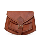 Leather Lane 'Frederica' Handtasche Echtes Leder Vintage Schultertasche für Damen Retro Design Ledertasche Umhängetasche Naturleder Braun M