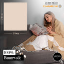 Elmas Home® Baumwolldecke 100% natürliche Baumwolle | 200x240cm XXL Tagesdecke | Premium Kuscheldecke als Sofaüberwurf, Wohndecke (Fischgrätmuster, Ocker Gelb)