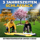 ACTIVE SPARK Schlafsack - wasserabweisend - Outdoor Sleeping Bag - Nie mehr kalte Füße Dank Taschenwärmer-Tasche - 0 Grad Komfort-Mumienschlafsack leicht, Warm, Camping,