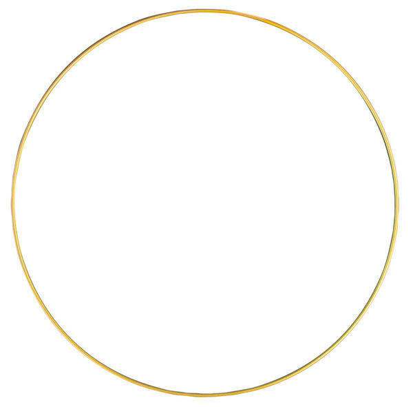 Rayher 2505406 Metallring, gold beschichtet, 30 cm ø, Stärke ca. 3,5 mm, Drahtringe zum Basteln, für Wickeltechnik, Traumfänger, Floristik, Hochzeitskranz, Hoops