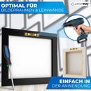 PEARWAY™ Profi Bildaufhänger Set [100 Stück] inkl. Maßband & Wasserwaage I Stabile Zackenaufhänger für Maximalen Halt I Bilderhaken - Ideal für Leinwände & Holzrahmen I Aufhänger für Bilder