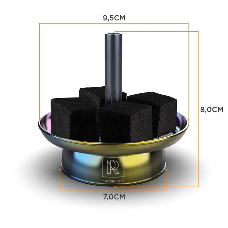 M. ROSENFELD Shisha Kaminaufsatz 8cm Flic-Flac – edler Kamin für Tonkopf, Silikonkopf, Keramikkopf, Steinkopf, Kaminkopf mit Regenbogen Effekt