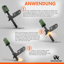 Wolfgangs Feuerstahl Outdoor (Grün) - Feuerstein Survival - Feuerstarter Set - Outdoor Feuerzeug - Feuersteine - Survival Feuerzeug - EIN MUSS für Jede Survival Ausrüstung