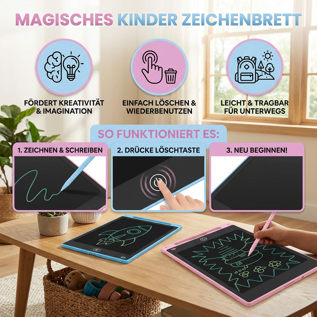 Rebolet | Magisches Kinder Zeichenbrett Lernspiel