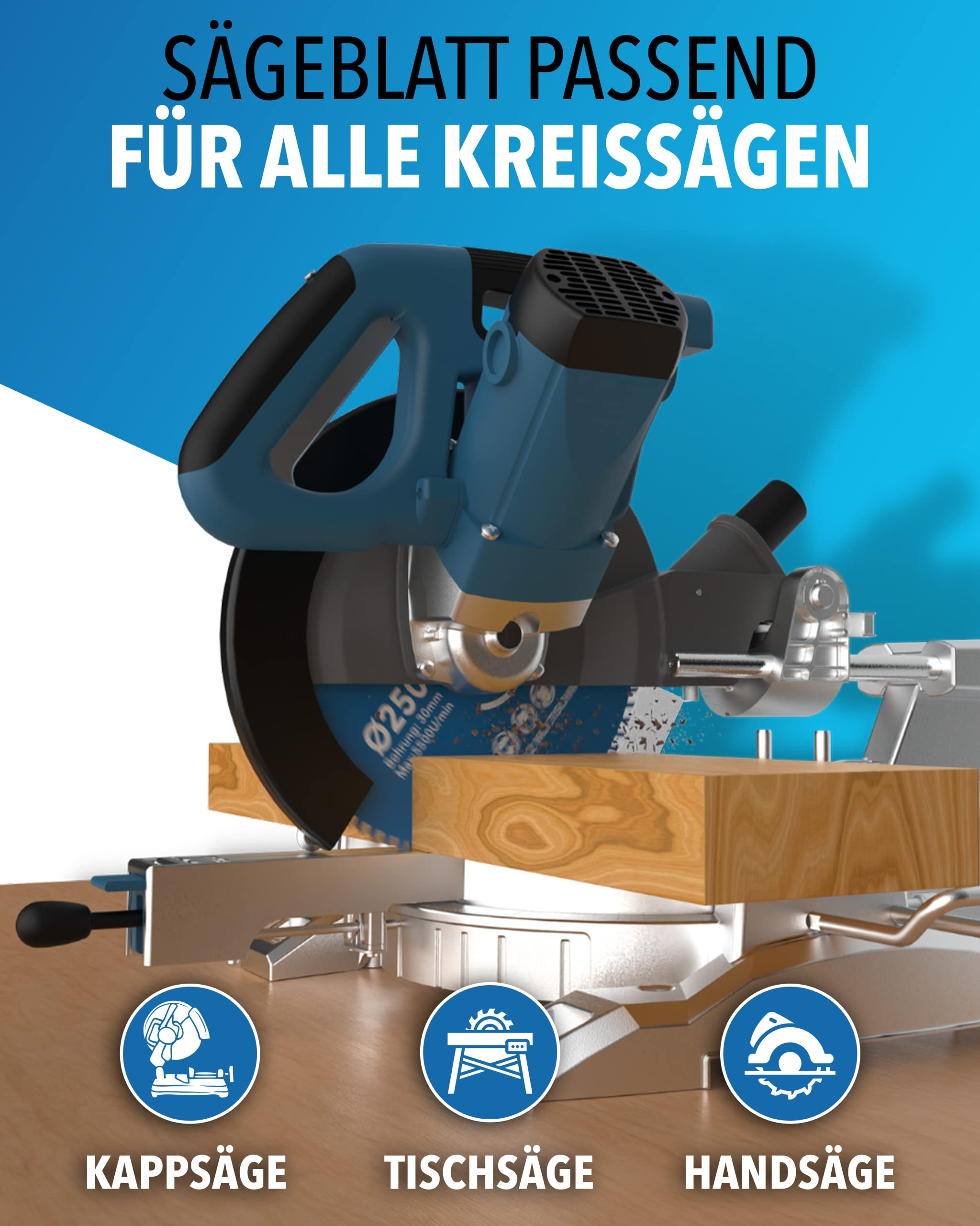 STONE REEF Sägeblatt 136x20 - Kreissägeblatt [inkl. Adapter auf Bohrung 16mm], kompatibel mit Tauchsäge & Kreissäge von Bosch, Makita usw. - Sägeblatt Kreissäge Nagelfest, ideal für Holz, Metall & Alu