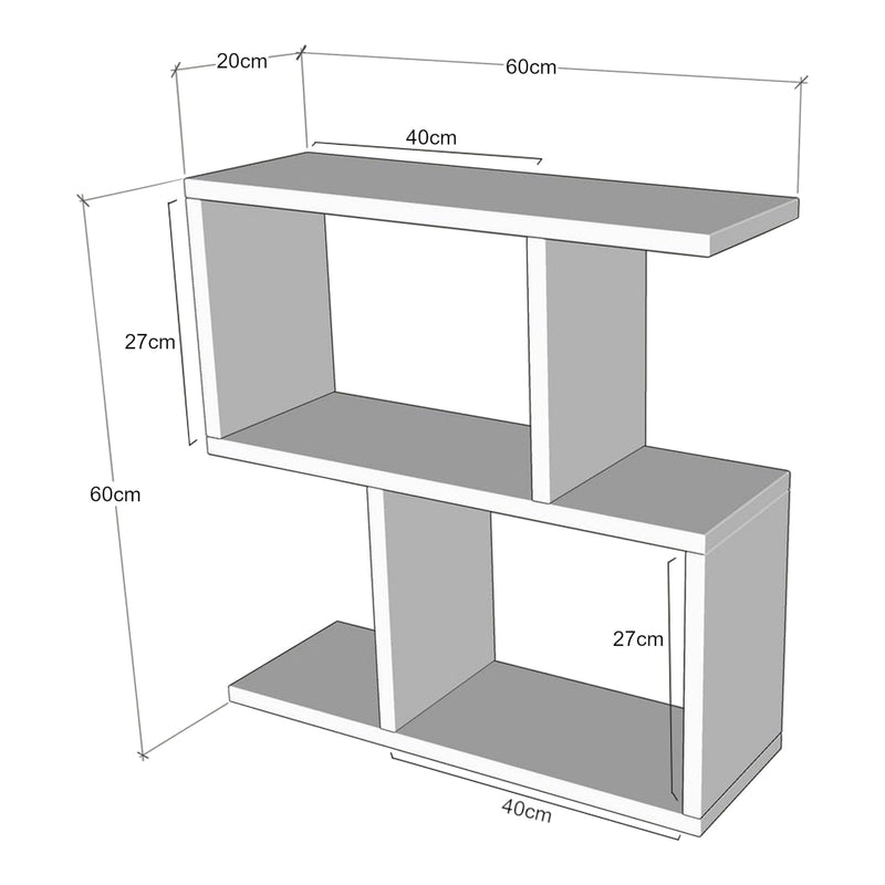 [en.casa] Beistelltisch Bærum Sofatisch Dekotisch Couchtisch aus Holz Wohnzimmertisch mit 2 Fächern Kaffeetisch unterschiedlich aufstellbar 60x20x60cm Anthrazit