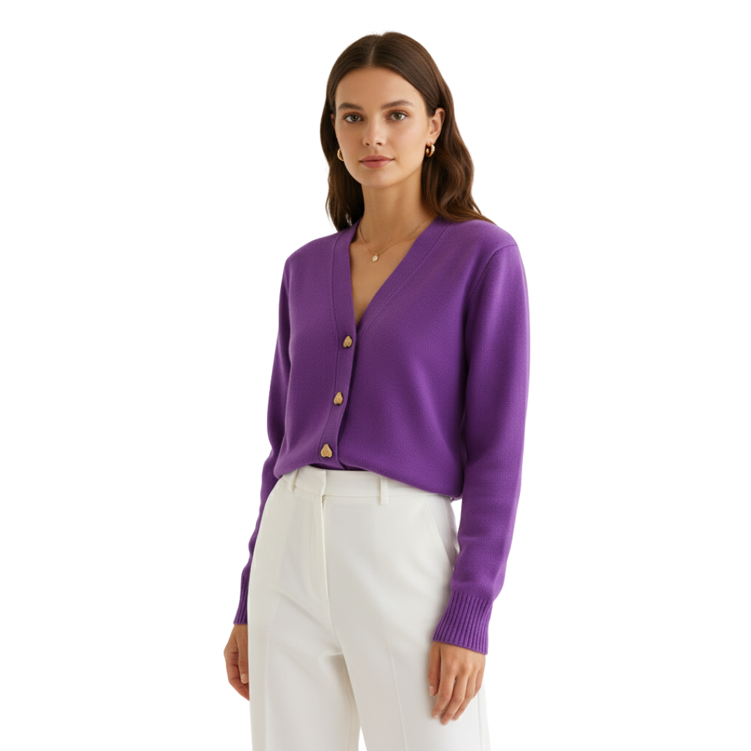 PureCharm V-Ausschnitt-Strickcardigan