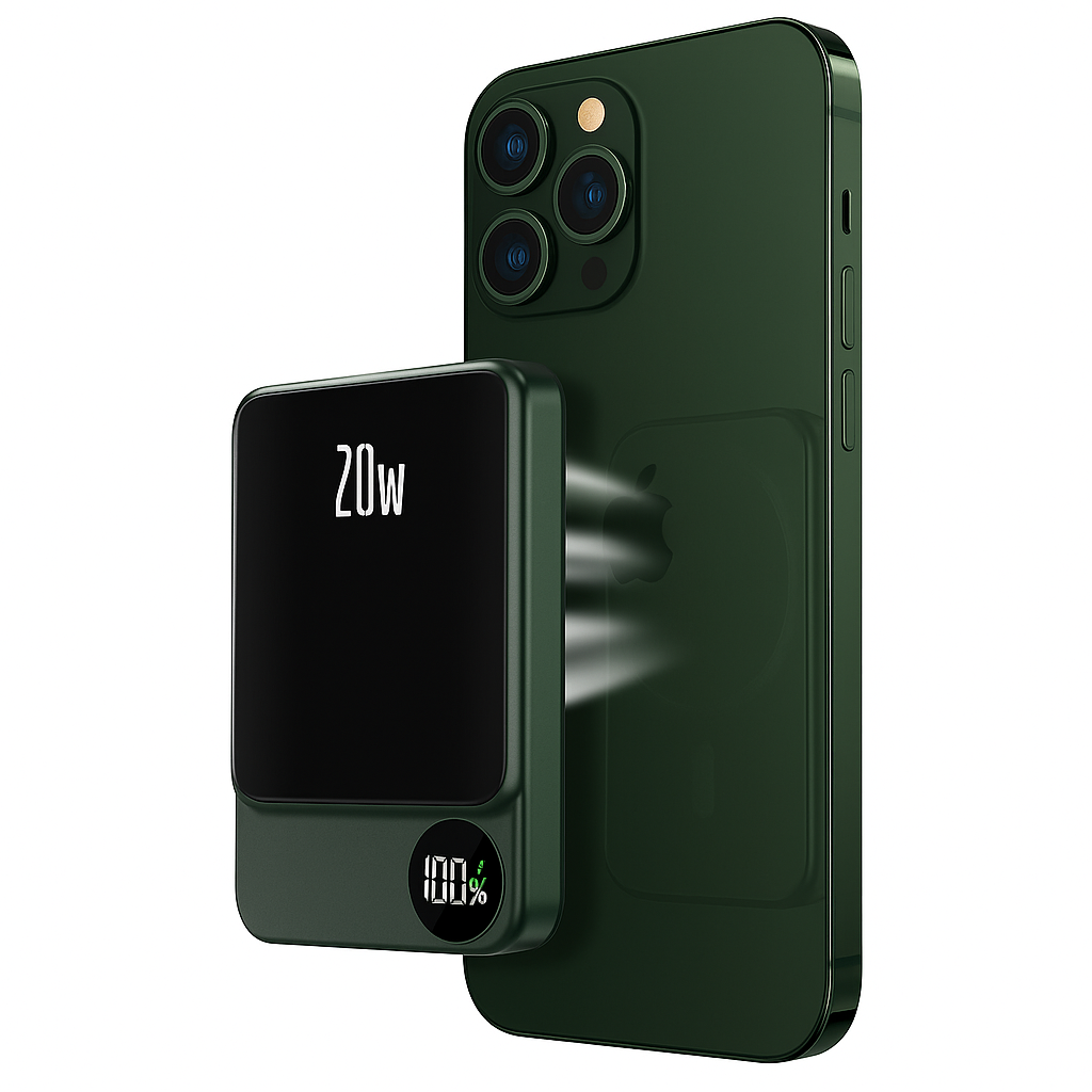Powerbank Slim, kabelloses Magnet-Ladegerät, tragbar