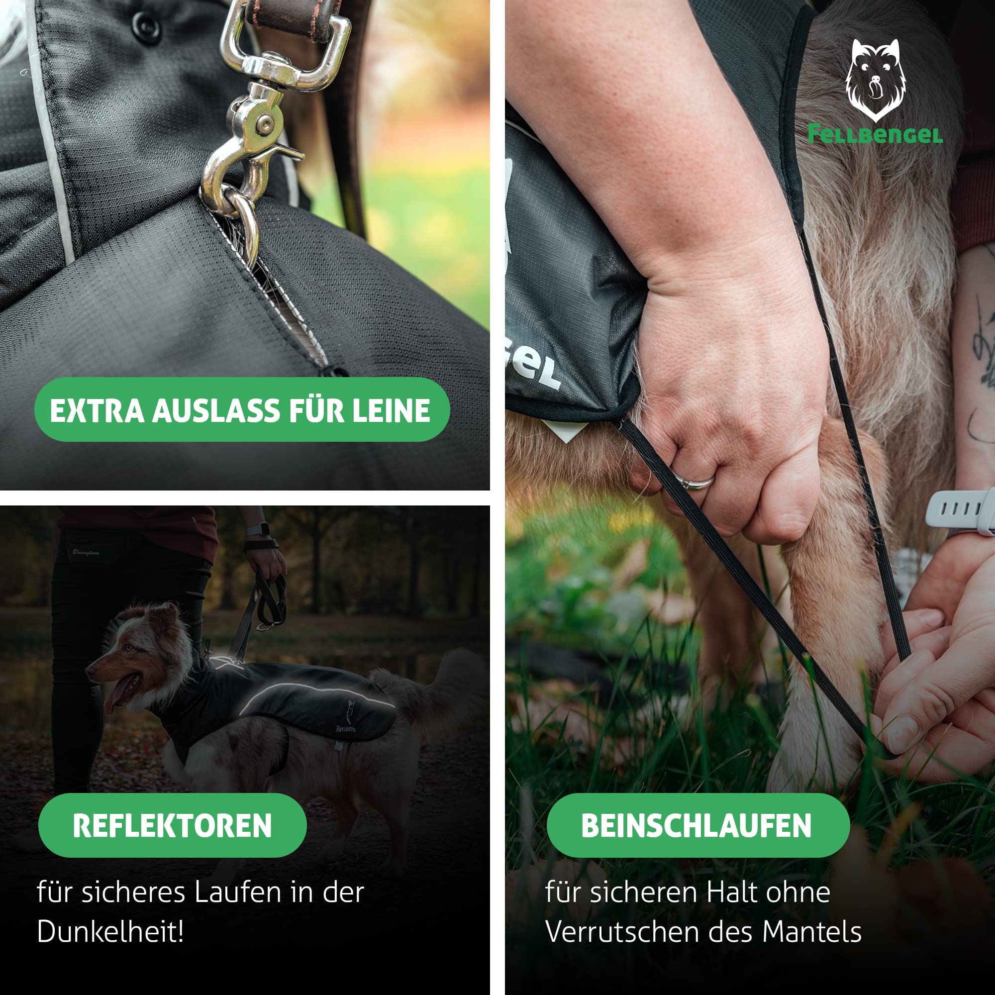 Fellbengel Hundemantel für kleine und große Hunde [6 Größen] + stufenlos verstellbar Regenmantel Wintermantel Hund wasserdicht mit Thermo-Material und ergonomischem Schnitt - Größe 60