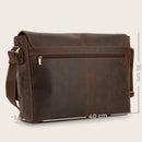 TALED Herren Bag I Laptoptasche bis 15 Zoll I Messenger Bag aus echtem Büffel-Leder im Vintage Look I Ledertasche I Schultertasche I Arbeitstasche I 38x10x31cm I Vintage Braun